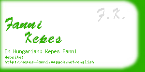 fanni kepes business card